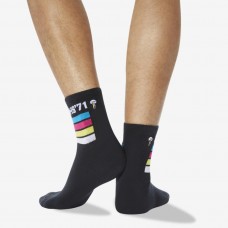 Hot Sox Men's Hs '71 Quarter Crew Socks 1 Pair, Black, Men's 6-12 Shoe