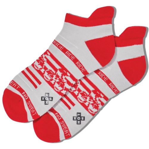 Hot Sox Men's Bike Ride No Show Tab Crew Socks 1 Pair, Grey, Men's 6-12 Shoe