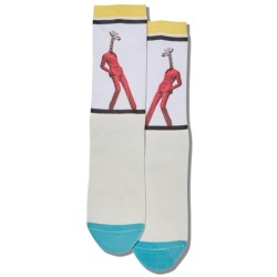Hot Sox Women's Humanistic Giraffe Crew Socks 1 Pair, Multicolored, Women's 4-10 Shoe