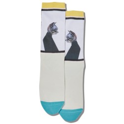 Hot Sox Women's Humanistic Cat Crew Socks 1 Pair, Multicolored, Women's 4-10 Shoe