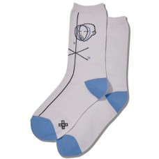 Hot Sox Women's Face Figure Crew Socks 1 Pair, Light Grey, Women's 4-10 Shoe