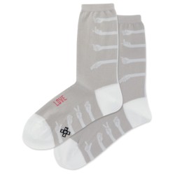Hot Sox Women's Love Hate Crew Socks 1 Pair, Light Grey, Women's 4-10 Shoe