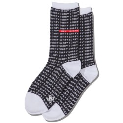 Hot Sox Women's Sorry Not Sorry Crew Socks 1 Pair, Black, Women's 4-10 Shoe