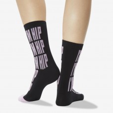 Hot Sox Women's I'M Hip Crew Socks 1 Pair, Black, Women's 4-10 Shoe