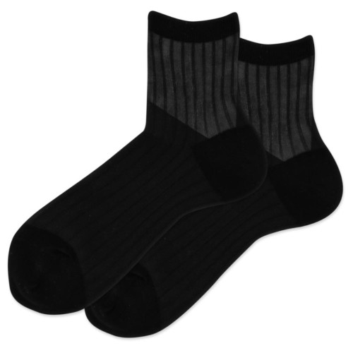 Hot Sox Women's Cotton Sheet Ribbed Anklet Crew Socks 1 Pair, Grey, Women's 4-10 Shoe
