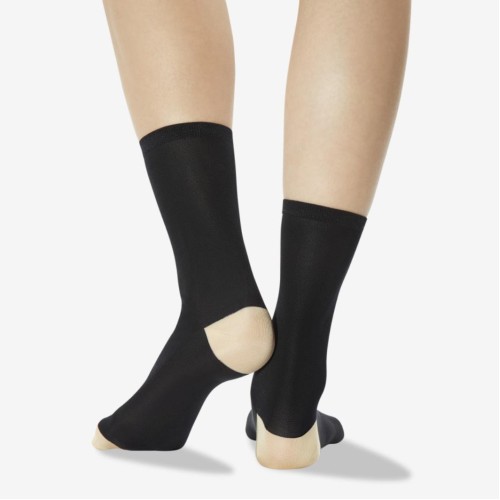 Hot Sox Women's Contrast Heel And Toe Crew Socks 1 Pair, Light Grey, Women's 4-10 Shoe