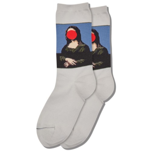 Hot Sox Women's Mona Lisa Dot Crew Socks 1 Pair, Light Grey, Women's 4-10 Shoe Hot Sox Women's Mona Lisa Dot Crew Socks 1 Pair, Light Grey, Women's 4-10 Shoe