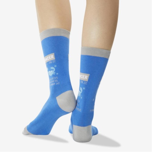 Hot Sox Women's Cancer Zodiac Crew Socks 1 Pair, Blue, Women's 4-10 Shoe