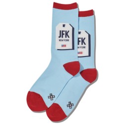 Hot Sox Women's Nyc Luggage Tag Crew Socks 1 Pair, Light Blue, Women's 4-10 Shoe Hot Sox Women's Nyc Luggage Tag Crew Socks 1 Pair, Light Blue, Women's 4-10 Shoe