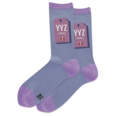 Hot Sox Women's Toronto Luggage Tag Crew Socks 1 Pair, Slate Grey, Women's 4-10 Shoe