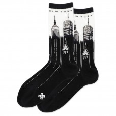 Hot Sox Women's Nyc Skyline Crew Socks 1 Pair, Black, Women's 4-10 Shoe