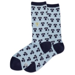 Hot Sox Women's Kimono Pattern Crew Socks 1 Pair, Navy, Women's 4-10 Shoe