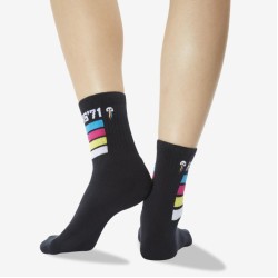 Hot Sox Women's Hs '71 Anklet Crew Socks 1 Pair, Black, Women's 4-10 Shoe