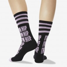 Hot Sox Women's I'M Hip Sport Crew Socks 1 Pair, Black, Women's 4-10 Shoe