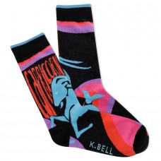 K. Bell Women's Capricorn Crew Socks 1 Pair, Black, Women's Shoe 9-11