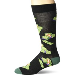 K. Bell Men's Stacks Crew Socks 1 Pair, Black, Men's 8.5-12 Shoe