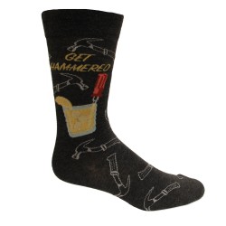 K. Bell Men's Hammered Crew Socks 1 Pair, Black Heather, Men's 10-13 Shoe
