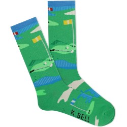 K. Bell Men's Golf Course Crew Socks 1 Pair, Green, Men's 10-13 Shoe