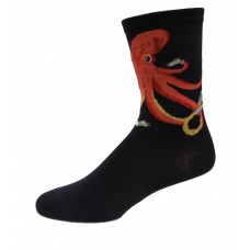 K. Bell Women's Socktopus Crew Socks 1 Pair, Navy, Women's 9-11 Shoe