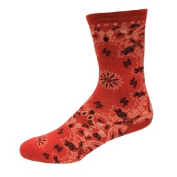 K. Bell Women's Bandana Stripes Socks 1 Pair, Red, Women's 9-11 Shoe