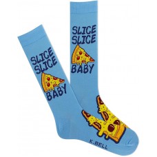 K. Bell Men's Slice Slice Baby Crew Socks 1 Pair, Medium Blue, Men's 10-13