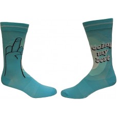 K. Bell Men's Doing My Best Crew Socks 1 Pair, Turquoise, Men's 10-13