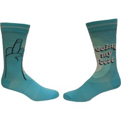 K. Bell Men's Doing My Best Crew Socks 1 Pair, Turquoise, Men's 10-13