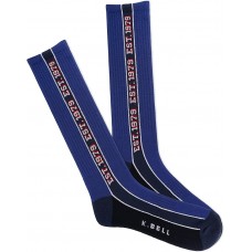 K. Bell Men's Est 1979 Stripe Active Cr Socks 1 Pair, Blue, Men's 10-13