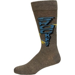 K. Bell Men's Shocked Crew Socks 1 Pair, Medium Grey Heather, Men's 10-13