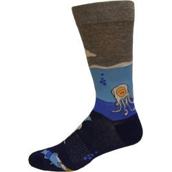 K. Bell Men's H2O No! Crew Socks 1 Pair, Medium Grey Heather, Men's 10-13