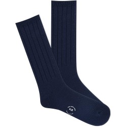 K. Bell Men's Ribbed Crew Socks 1 Pair, Navy, Men's 10-13