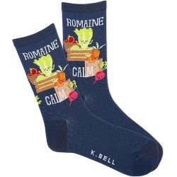 K. Bell Women's Romaine Calm Crew Socks 1 Pair, Blue/Grey, Women's 9-11