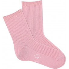 K. Bell Women's Ribbed Ankle Crew Socks 1 Pair, Rose, Women's 9-11