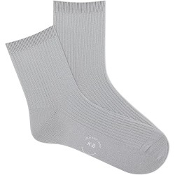 K. Bell Women's Metallic Ribbed Ankle Crew Socks 1 Pair, Silver, Women's 9-11