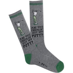 K. Bell Men's Checkin Out My Putt Socks 1 Pair, Medium Grey Heather, Men's 10-13 K. Bell Men's Checkin Out My Putt Socks 1 Pair, Medium Grey Heather, Men's 10-13