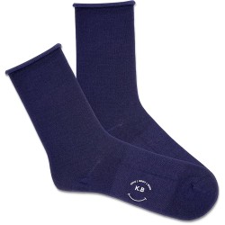 K. Bell Women's Solid Modal Roll Top Crew Socks 1 Pair, Denim Heather, Women's 9-11