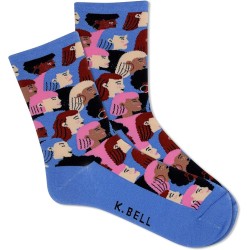 K. Bell Women's Women Of The World Crew Socks 1 Pair, Ultramarine, Women's 9-11