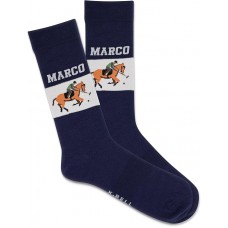 K. Bell Men's Marco Polo Crew Socks 1 Pair, Navy, Men's 10-13