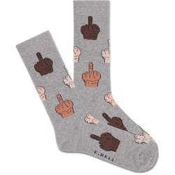 K. Bell Men's Middle Finger Update Crew Socks 1 Pair, Grey Heather, Men's 10-13 K. Bell Men's Middle Finger Update Crew Socks 1 Pair, Grey Heather, Men's 10-13
