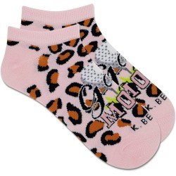 K. Bell Women's Cheetah Golf Mom Low Cut Socks 1 Pair, Light Pink, Women's 9-11