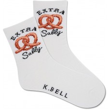 K. Bell Women's Extra Salty Active Crew Socks 1 Pair, White, Women's 9-11