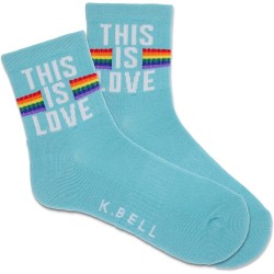 K. Bell Women's This Is Love Active Crew Socks 1 Pair, Bach Button, Women's 9-11