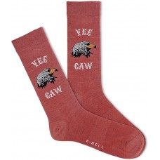 K. Bell Women's Yee Caw Crew Socks 1 Pair, Paprika, Men's 10-13