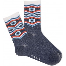 K. Bell Women's Santa Fe Crew Socks 1 Pair, Denim Heather, Women's 9-11