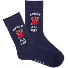 K. Bell Women's Apres All Day Crew Socks 1 Pair, Navy, Women's 9-11