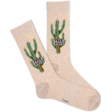 K. Bell Men's Free Hugs Crew Socks 1 Pair, Oatmeal Heather, Men's 10-13 Shoe