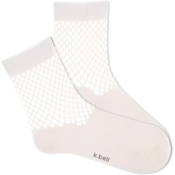 K. Bell Women's Net Crew Socks 1 Pair, Sand, Women's 4-10 Shoe
