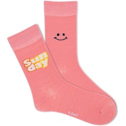 K. Bell Women's Sunday Funday Crew Socks 1 Pair, Peony, Women's 4-10 Shoe