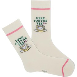 K. Bell Women's Here For The Tee Crew Socks 1 Pair, Linen, Women's 4-10