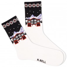 K. Bell Women's Winter Dream Crew Socks 1 Pair, Light Oatmeal, Women's 9-11